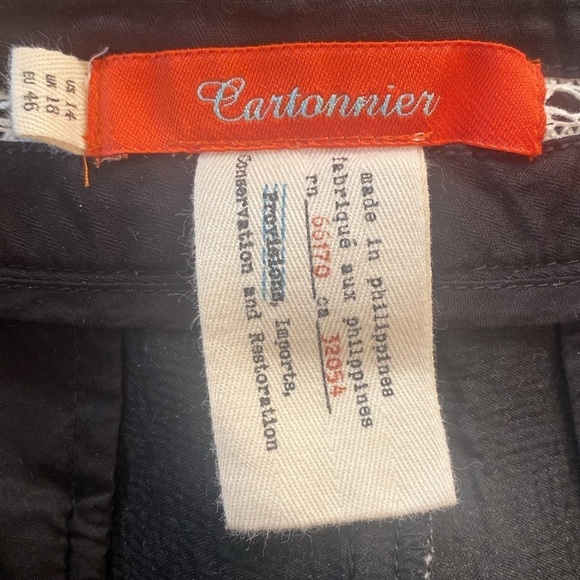 Anthropologie Cartonnier Jacquard black white geometric dress shorts size 14 - Picture 5 of 9